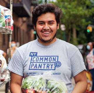 Man holding food